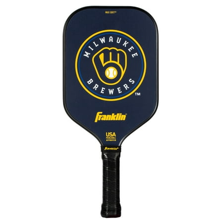 Franklin Sports MLB Milwaukee Brewers Pickleball Paddle - Official MLB Team Pickleball Paddles - USAP (USAPA) Approved Premium Quality Pickleball Paddles - Authentic Team Logos + Colors
