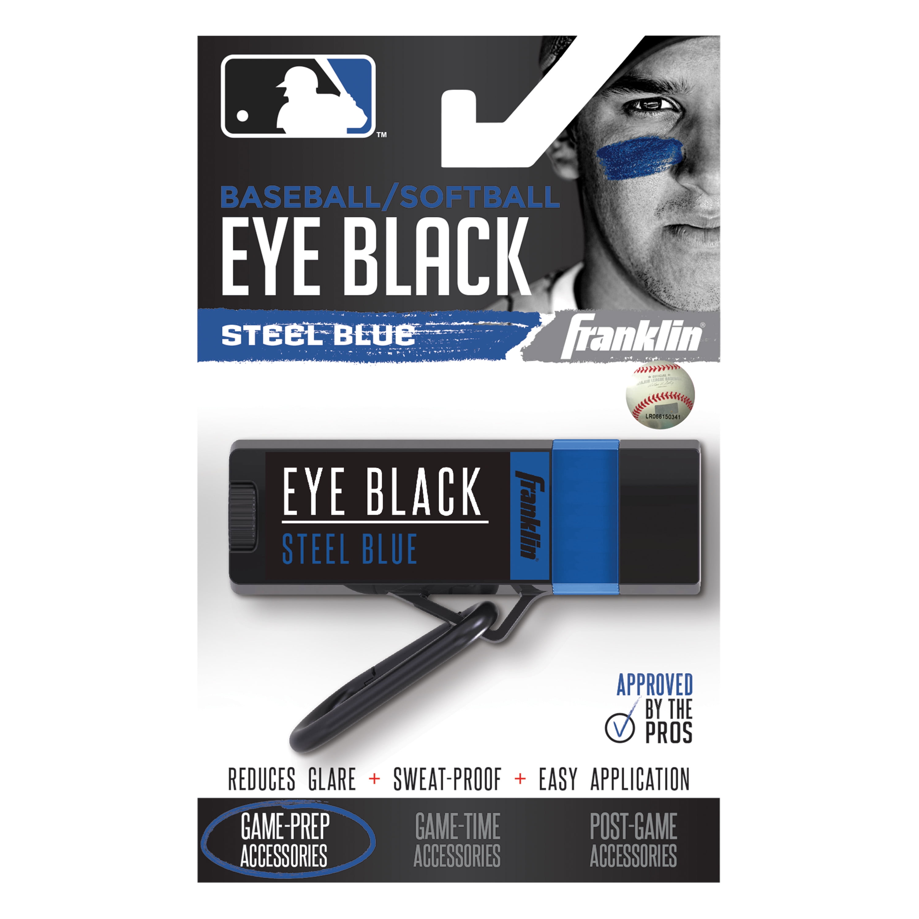 Franklin Sports MLB Premium Eye Black Stick, Steel Blue, Sweat