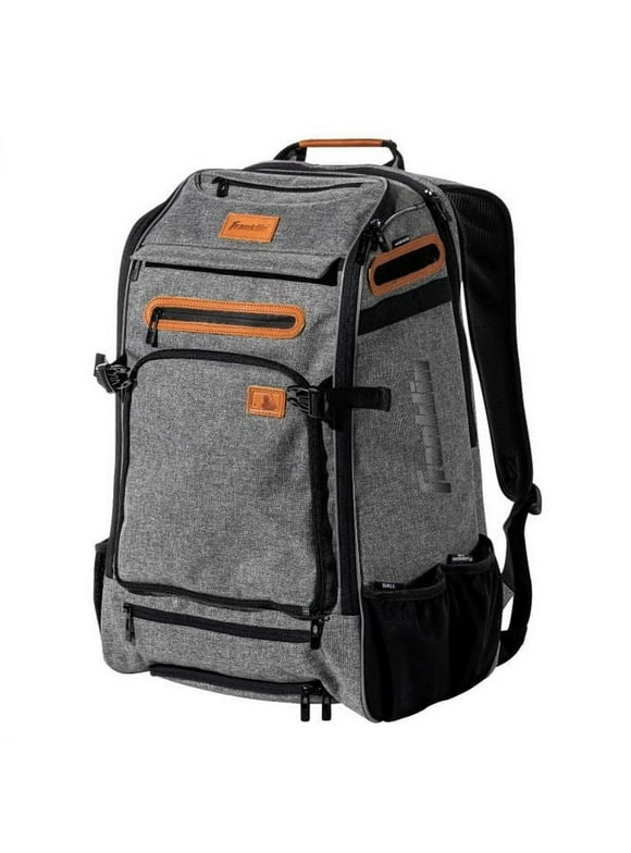 Franklin Sports MLB Traveler Elite Baseball Backpack – Premium Batpack – Heather Gray