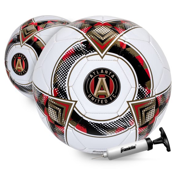 Franklin Sports MLS Atlanta United Soccer Ball - Official Size 5 Soccer Ball - Regulation Size + Weight Soccer Ball for Kids + Adults - Boys + Girls Soccer Ball - Air Pump Included