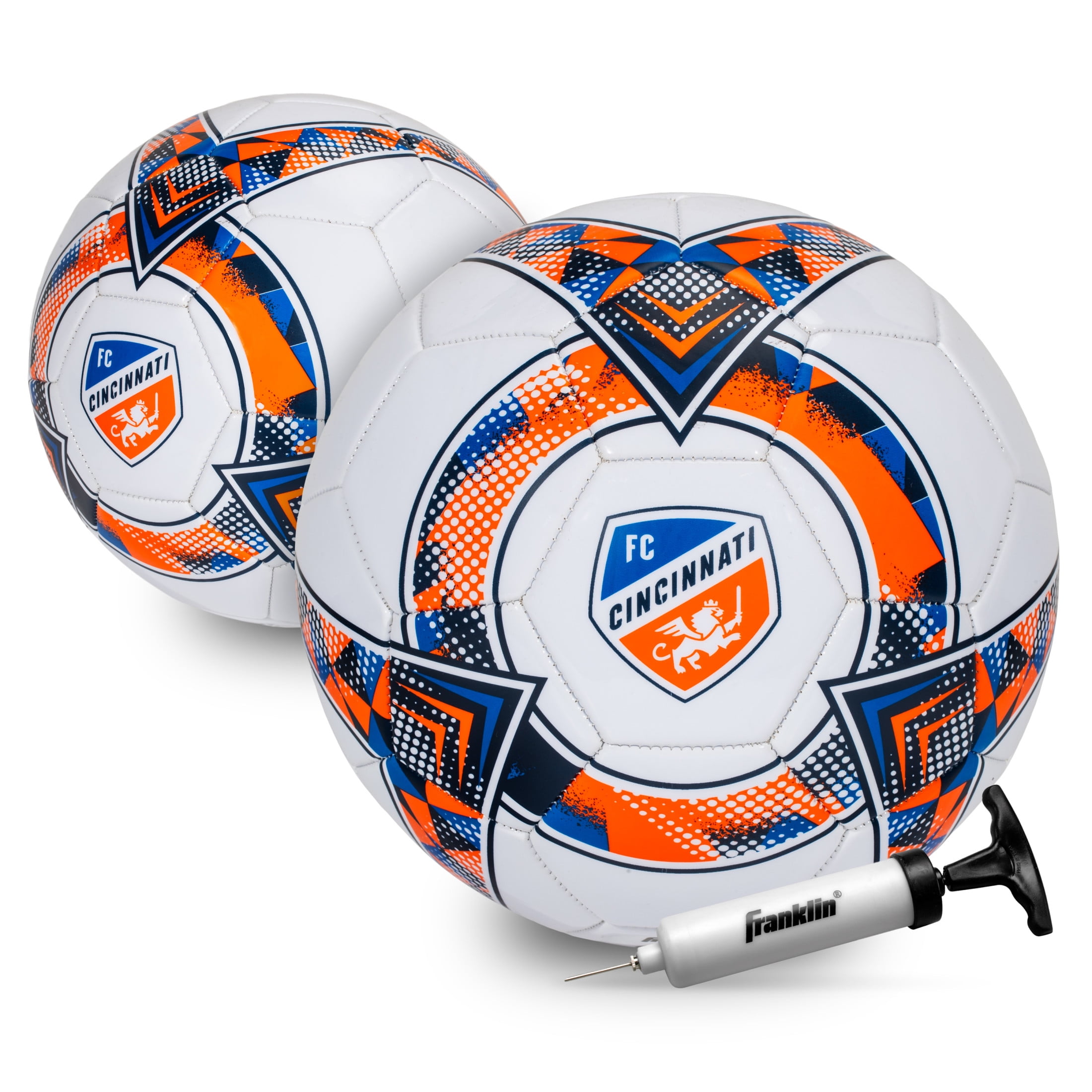 Franklin Sports MLS FC Cincinnati Soccer Ball - Official Size 5 Soccer Ball - Regulation Size + Weight Soccer Ball for Kids + Adults - Boys + Girls Soccer Ball - Air Pump Included