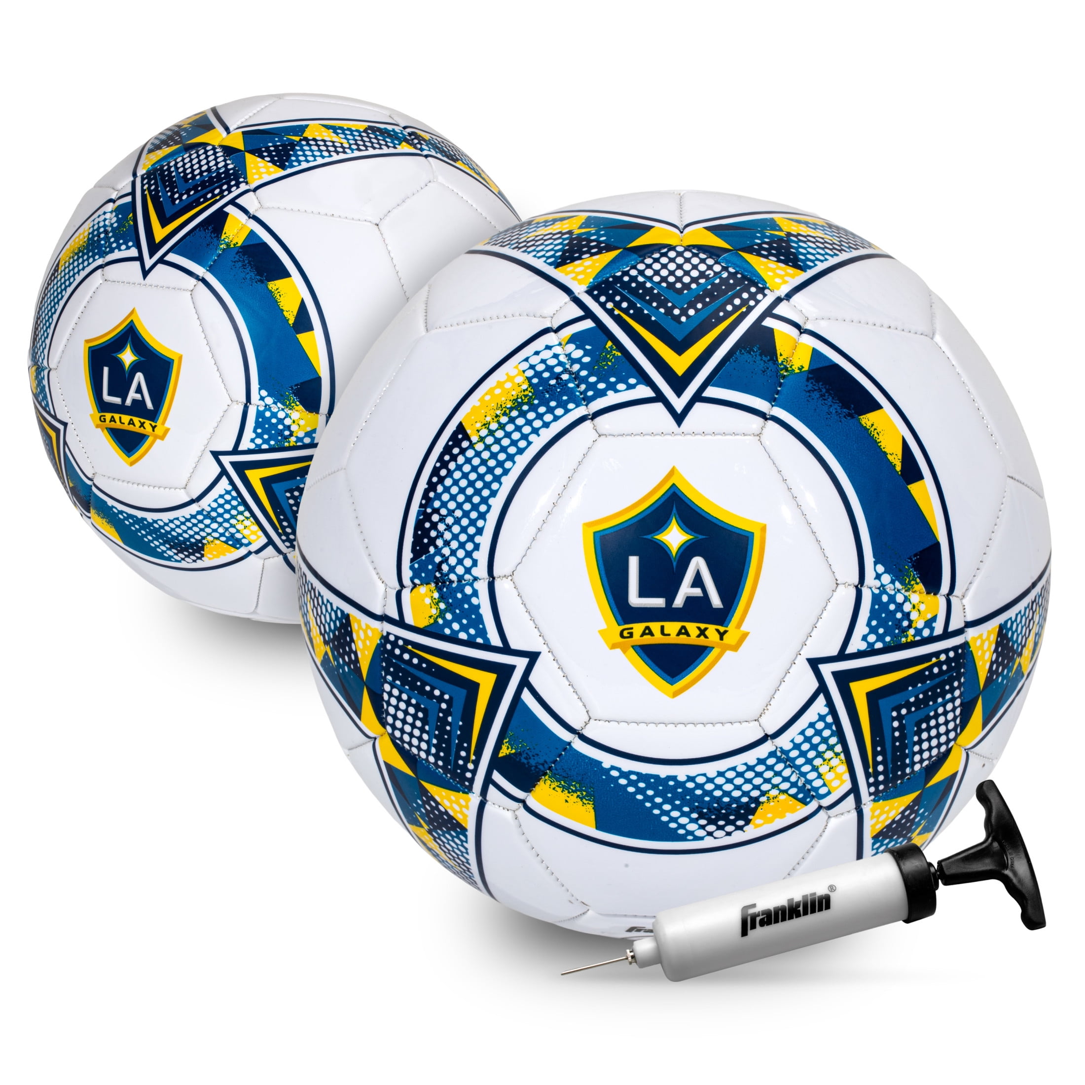 Franklin Sports MLS Los Angeles Galaxy Soccer Ball - Official Size 5 Soccer Ball - Regulation Size + Weight Soccer Ball for Kids + Adults - Boys + Girls Soccer Ball - Air Pump Included