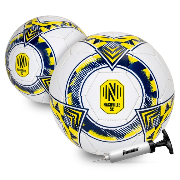 Franklin Sports MLS Nashville FC Soccer Ball - Official Size 5 Soccer Ball - Regulation Size + Weight for Kids + Adults - Boys + Girls - Air Pump Included