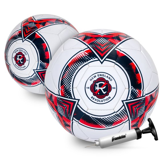 Franklin Sports MLS New England Revolution Soccer Ball - Official Size 5 Soccer Ball - Regulation Size + Weight Soccer Ball for Kids + Adults - Boys + Girls Soccer Ball - Air Pump Included