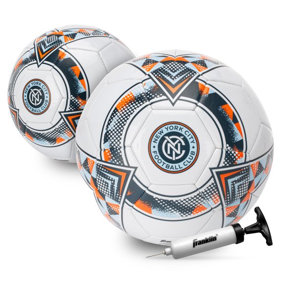 Franklin Sports MLS New York City FC Soccer Ball - Official Size 5 Soccer Ball - Regulation Size + Weight Soccer Ball for Kids + Adults - Boys + Girls Soccer Ball - Air Pump Included