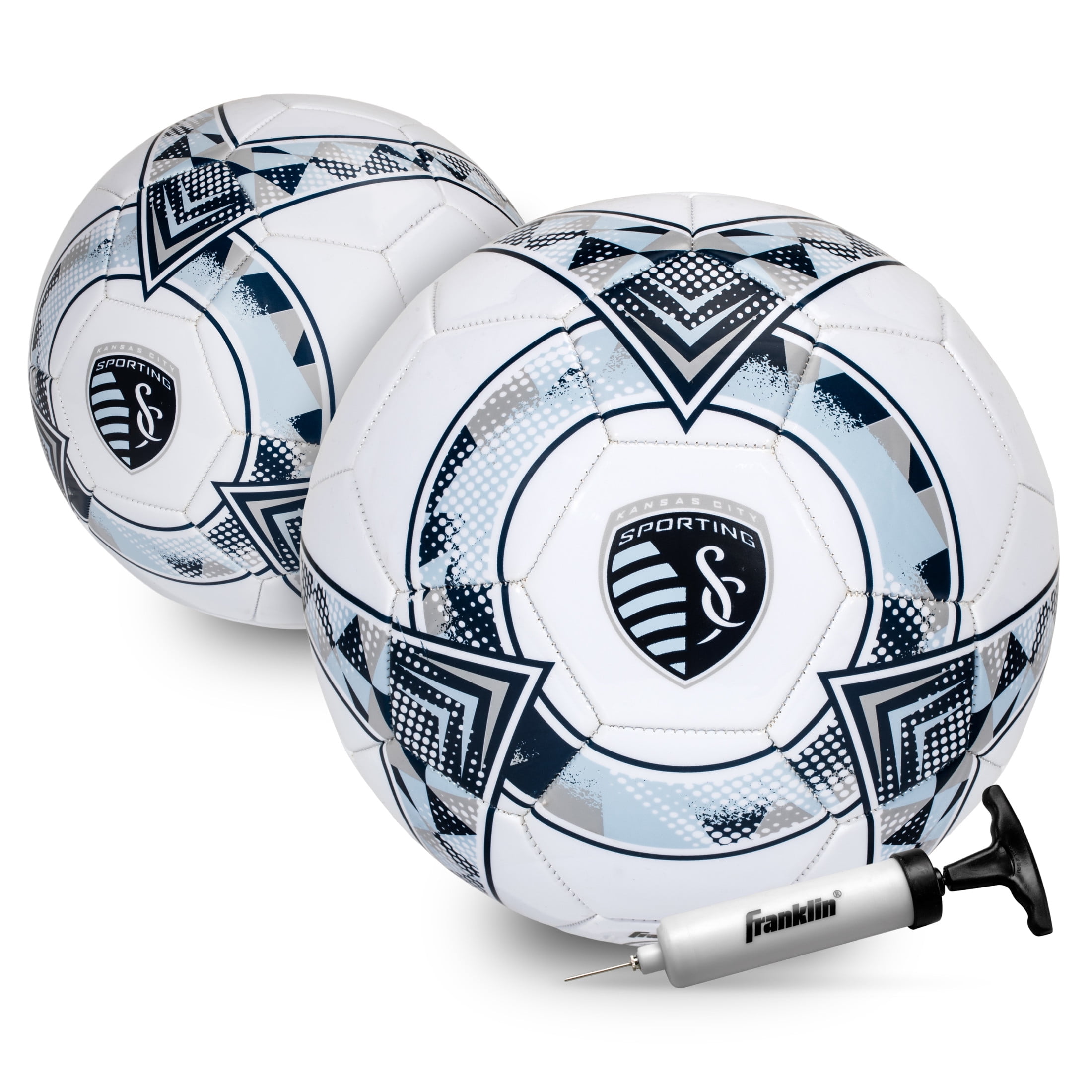 Franklin Sports MLS Sporting Kansas City Soccer Ball - Official Size 5 Soccer Ball - Regulation Size + Weight Soccer Ball for Kids + Adults - Boys + Girls Soccer Ball - Air Pump Included