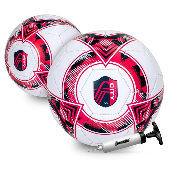 Franklin Sports MLS St Louis City FC Soccer Ball - Official Size 5 Soccer Ball - Regulation Size + Weight for Kids + Adults - Boys + Girls - Air Pump Included
