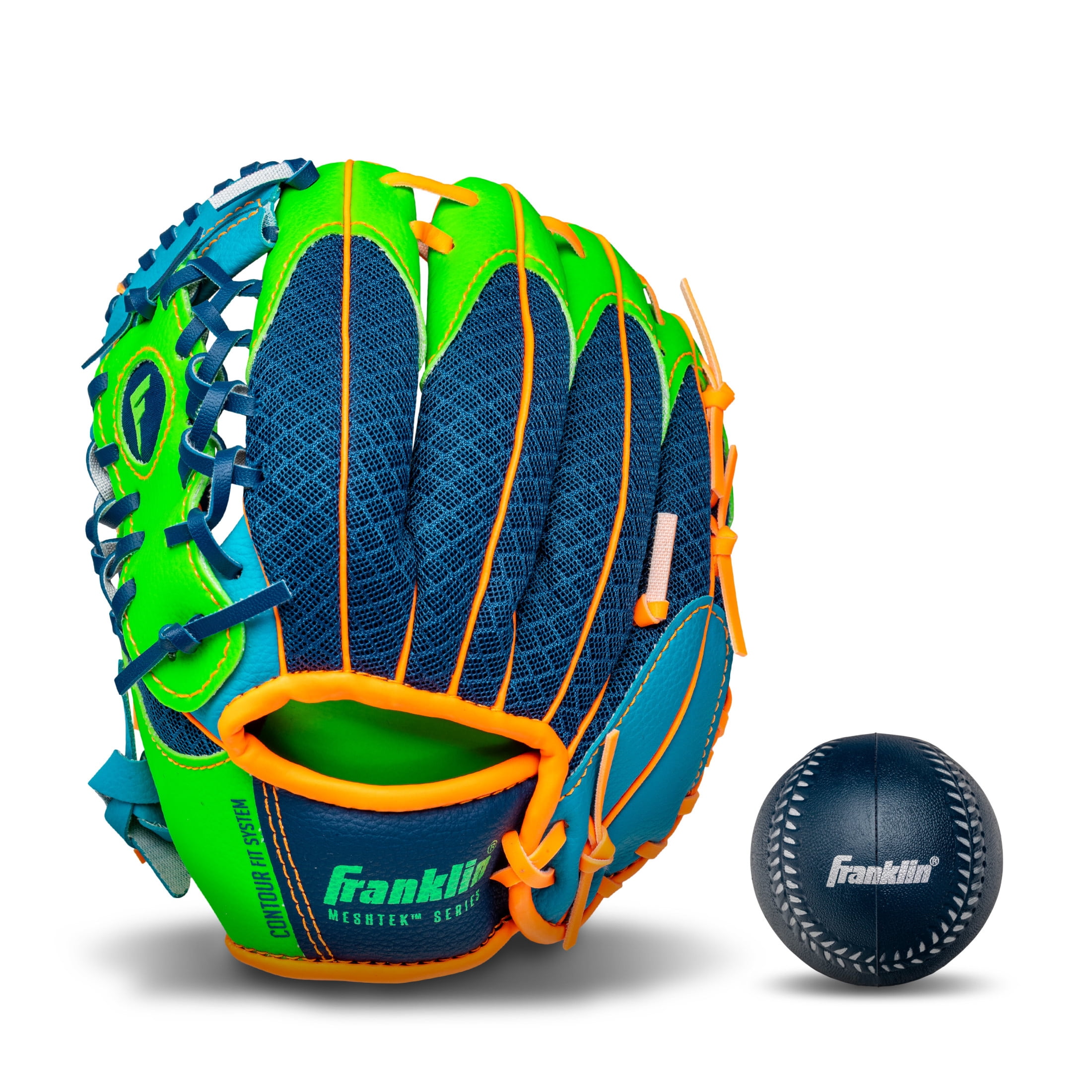 Franklin Sports Meshtek Kids Teeball Glove + Ball Set, 9.5 in