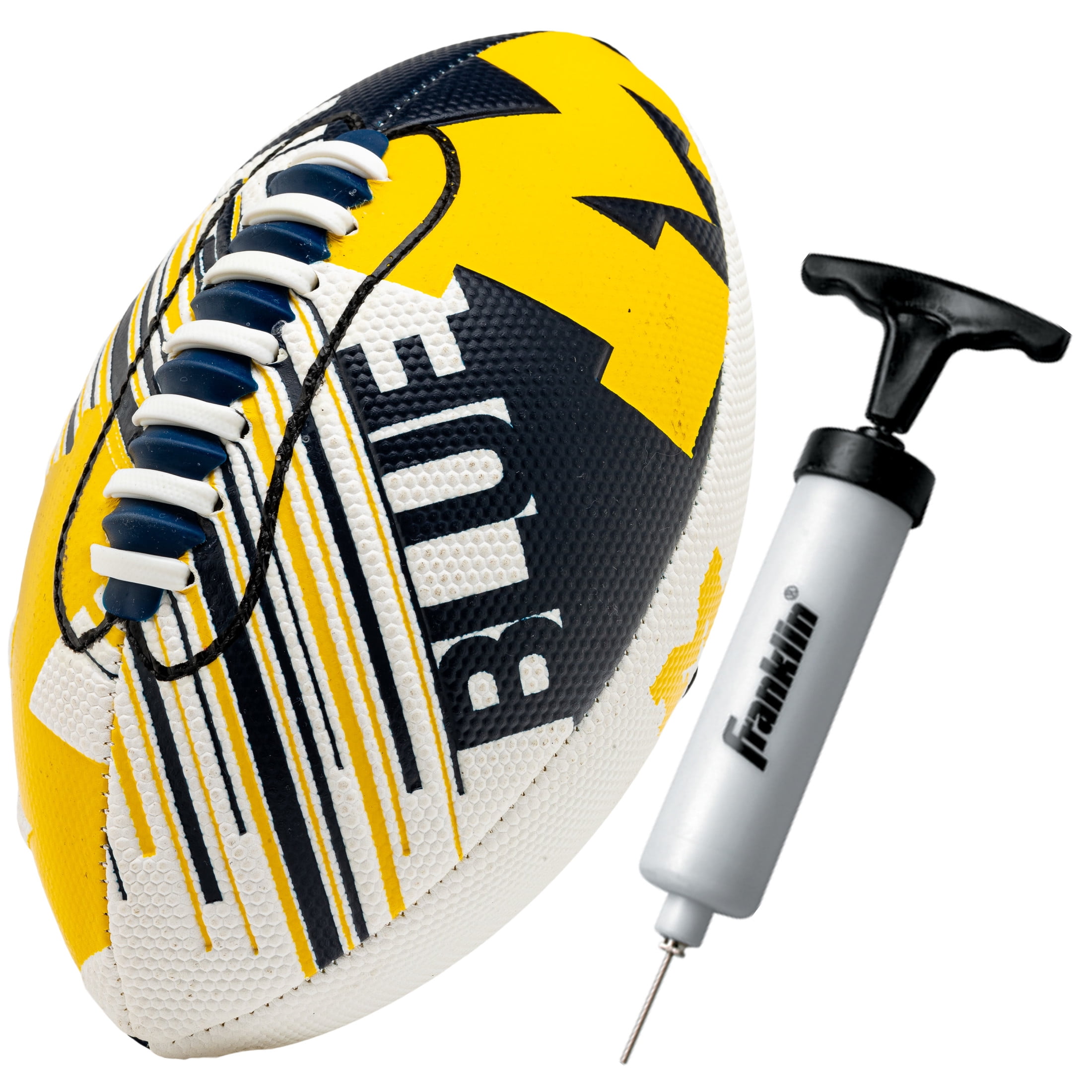 NCAA Michigan Wolverines Football - Youth Mini Football - 8.5" Football- SPACELACE Easy Grip Texture- Perfect for Kids !