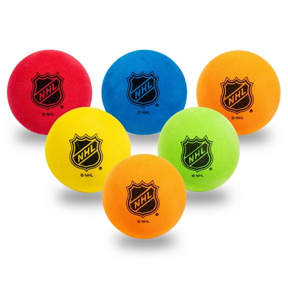 Franklin Sports Mini Foam Hockey Balls - Indoor Floor Hockey Balls for Kids - 6 Soft Foam Hockey Balls - Assorted Colors