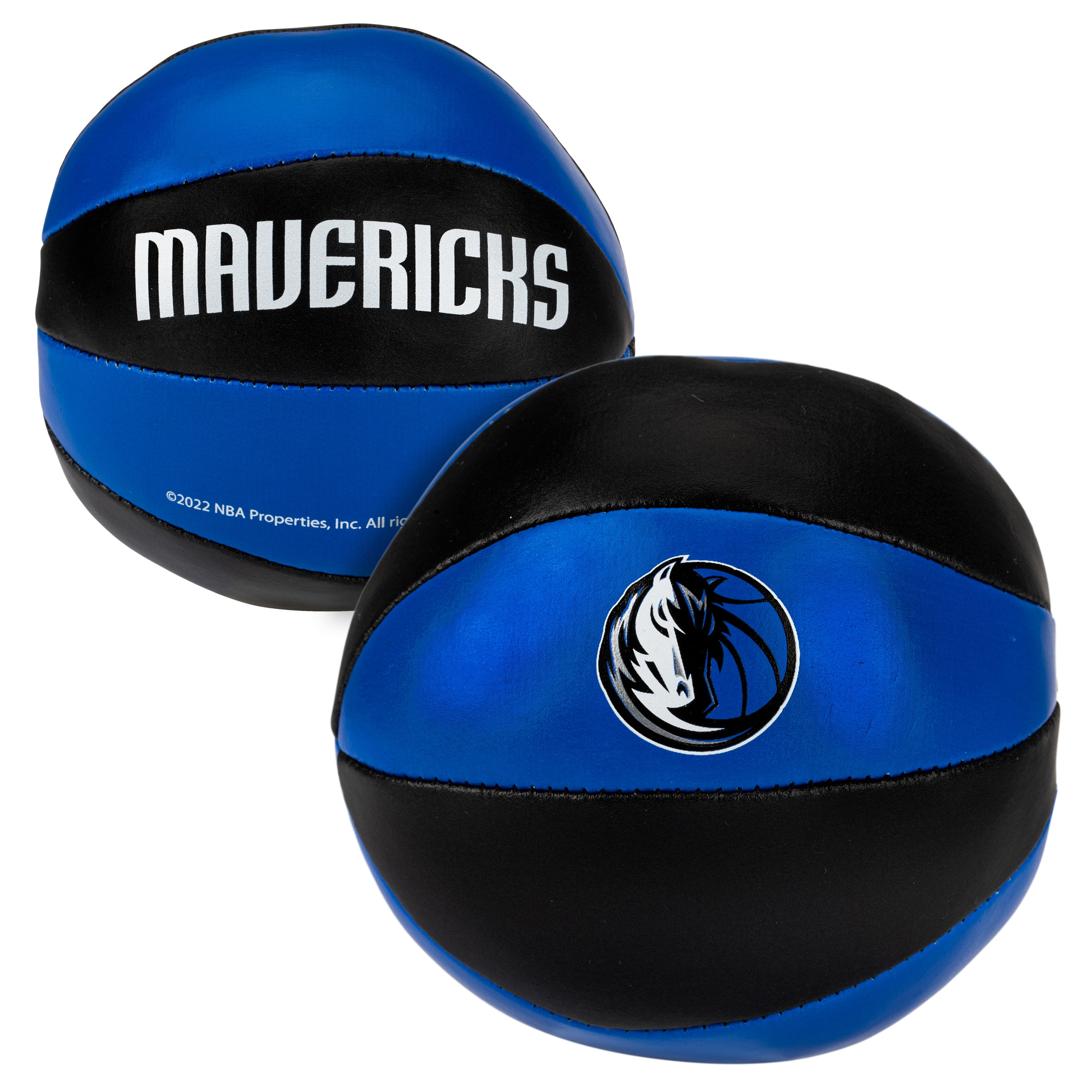 Franklin Sports NBA Dallas Mavericks Toy Basketballs - 2 Pack of Kids Soft Mini Basketballs for Over the Door + Indoor Hoops - NBA Fan Shop Kids Soft Toy Basketballs - (2) Mini Balls Included