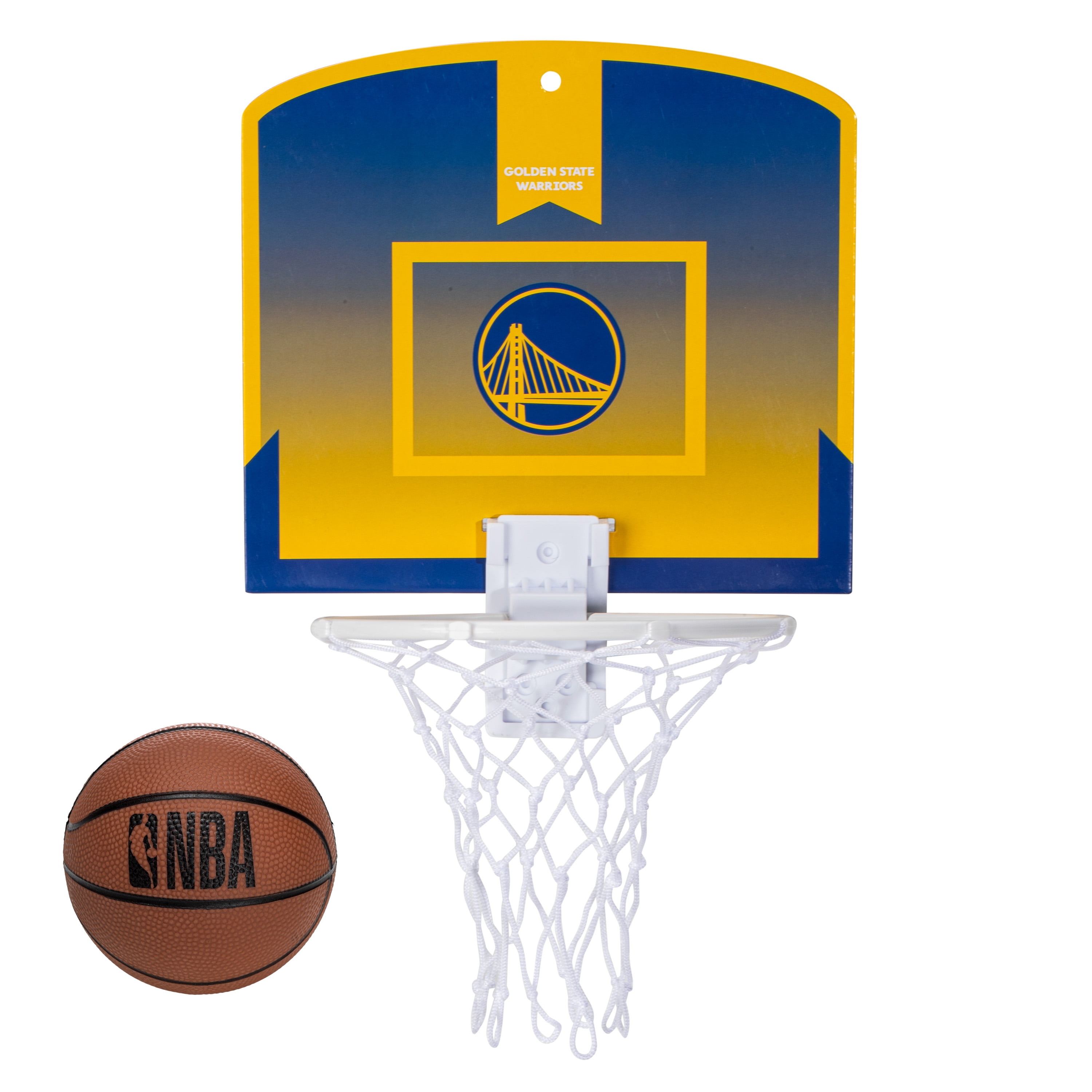 Franklin Sports NBA Golden State Warriors Mini Over the Door Basketball Hoop - Kids Indoor Mini Basketball Hoop + Basketball - NBA Fan Shop Mini Hoop for Bedroom + Office - Over the Door Mini Hoop Set
