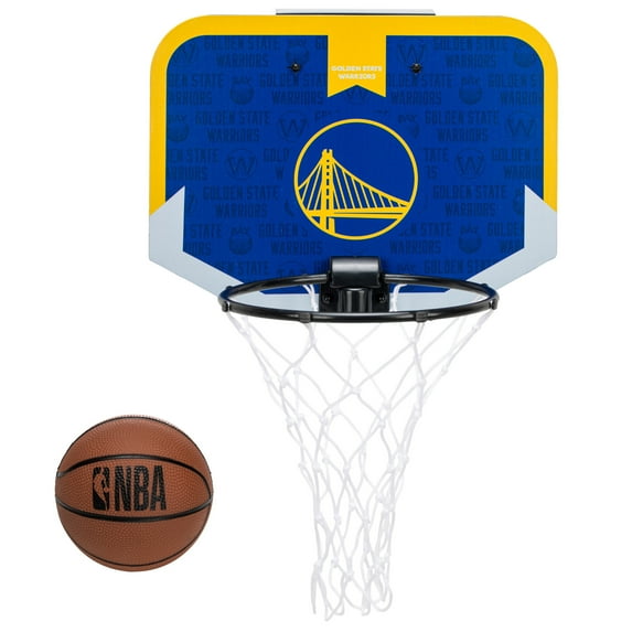 Franklin Sports NBA Golden State Warriors Mini Over the Door Basketball Hoop - Kids Indoor Mini Basketball Hoop + Basketball - NBA Fan Shop Mini Hoop for Bedroom + Office