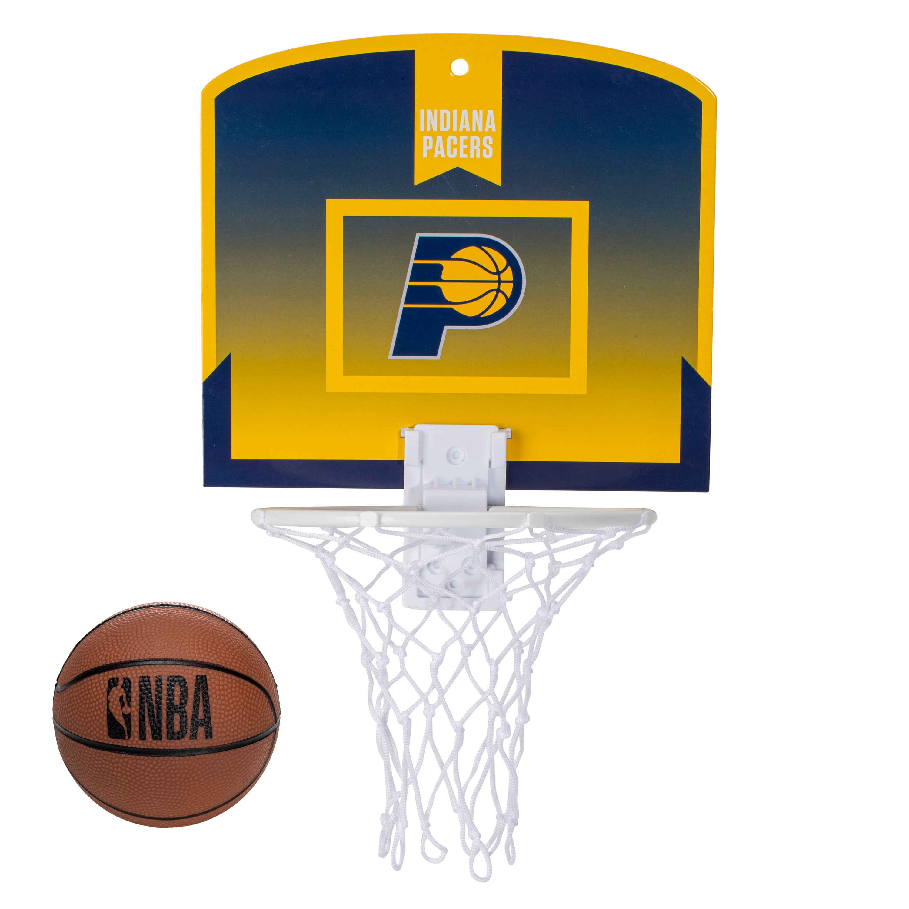 Franklin Sports NBA Indiana Pacers Mini Over the Door Basketball Hoop - Kids Indoor Mini Basketball Hoop with Basketball - NBA Fan Shop Mini Hoop for Bedroom + Office - Over the Door Mini Hoop Set