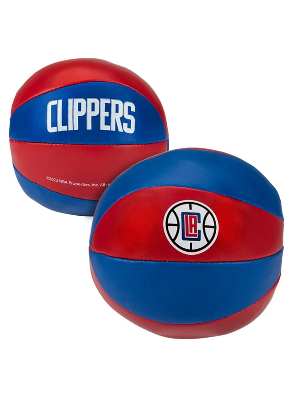 Franklin Sports NBA Los Angeles Clippers Toy Basketballs - 2 Pack of Kids Soft Mini Basketballs for Over the Door + Indoor Hoops - NBA Fan Shop Kids Soft Toy Basketballs - (2) Mini Balls Included