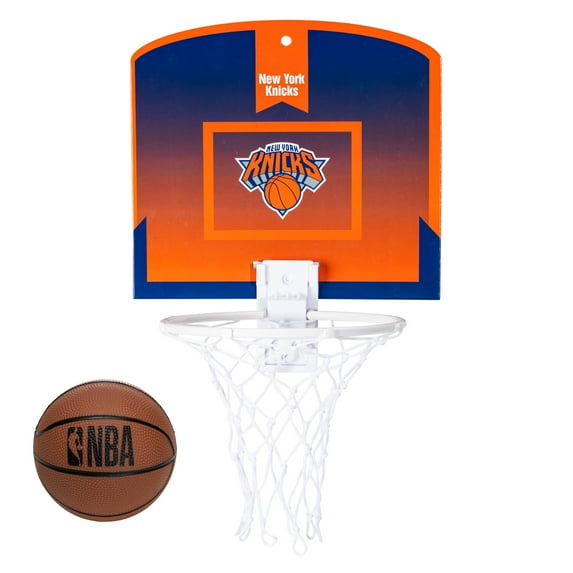 Franklin Sports NBA New York Knicks Mini Over the Door Basketball Hoop - Kids Indoor Mini Basketball Hoop with Basketball - NBA Fan Shop Mini Hoop for Bedroom + Office - Over the Door Mini Hoop Set