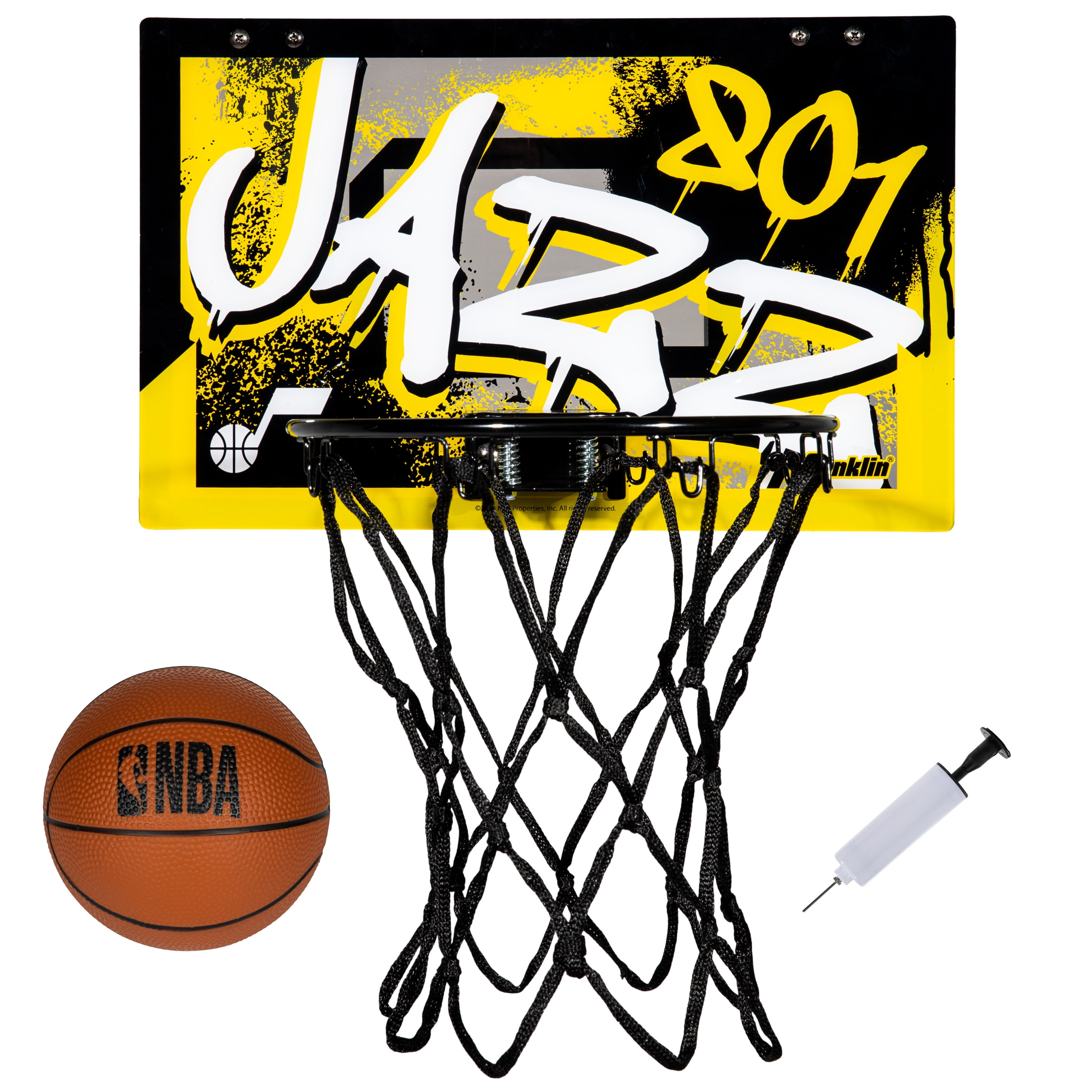 Franklin Sports NBA Utah Jazz Over the Door Basketball Hoop - Kids