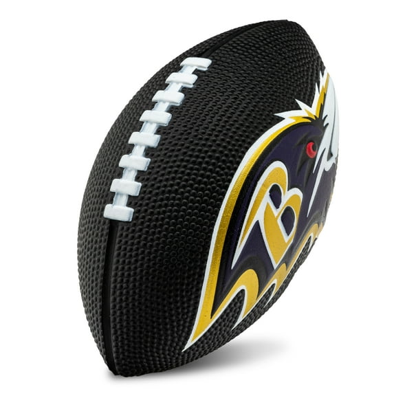 Franklin Sports NFL Baltimore Ravens Football - Kids Foam Football - Soft Football - Mini Size - Perfect for Gameday - 8.5" 3D logos!