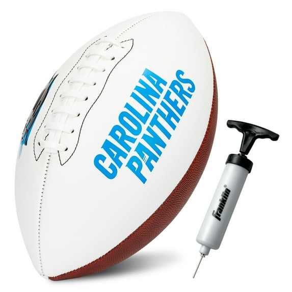 Franklin Sports NFL Carolina Panthers Autograph Football - Official Size White Panel Souvenir Football for Autographs + Signatures - NFL Team Fan Shop Memorabilia Football for Display