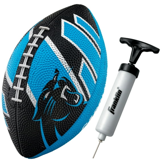 Franklin Sports NFL Carolina Panthers Football - Youth Football - Mini 8.5" Rubber Football - Perfect for Kids - Team Logos and Colors!