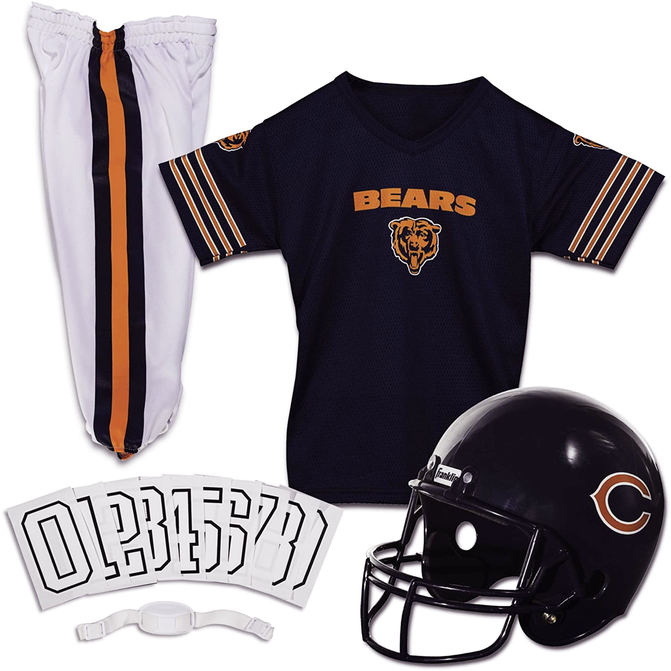 Franklin Sports Chicago Bears Kids NFL Uniform Set - Youth NFL Team Jersey, Helmet, Pants + Apparel Costume - Official NFL Gear -Youth Large