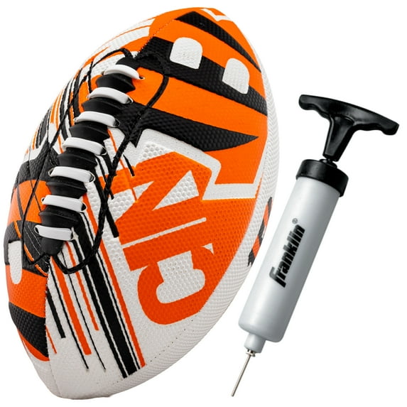 NFL Cincinnati Bengals Football - Youth Mini Football - 8.5" Football- SPACELACE Easy Grip Texture- Perfect for Kids !