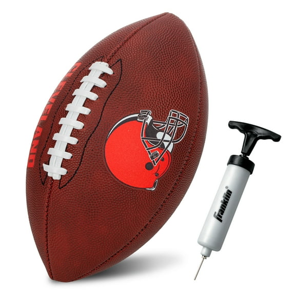 Franklin Sports NFL Cleveland Browns Football - Youth Junior Size Football for Kids - Official NFL Team Logo + Colors Youth Football - Kids NFL Fan Shop Football