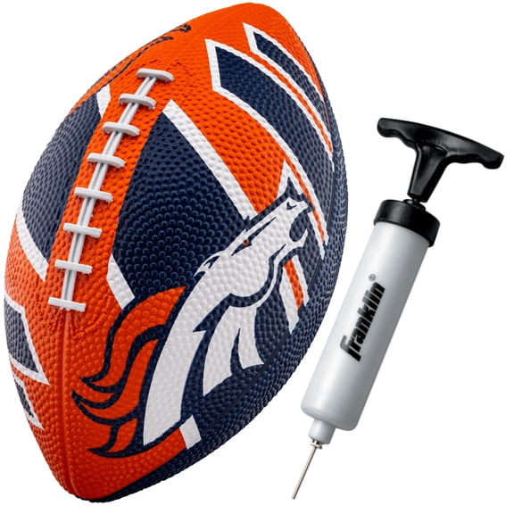 Franklin Sports NFL Denver Broncos Football - Youth Football - Mini 8.5" Rubber Football - Perfect for Kids - Team Logos and Colors!