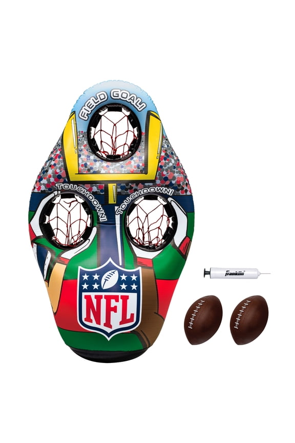 NFL Inflatable Target Toss Game - Kids Mini Football Throwing Game Set - Portable Indoor + Outdoor Toy Football Target + Mini Footballs - 51"