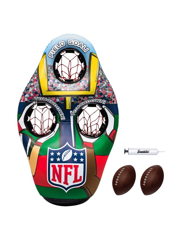 NFL Inflatable Target Toss Game - Kids Mini Football Throwing Game Set - Portable Indoor + Outdoor Toy Football Target + Mini Footballs - 51"