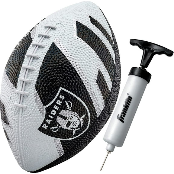 Franklin Sports NFL Las Vegas Raiders Football - Youth Football - Mini 8.5" Rubber Football - Perfect for Kids - Team Logos and Colors!