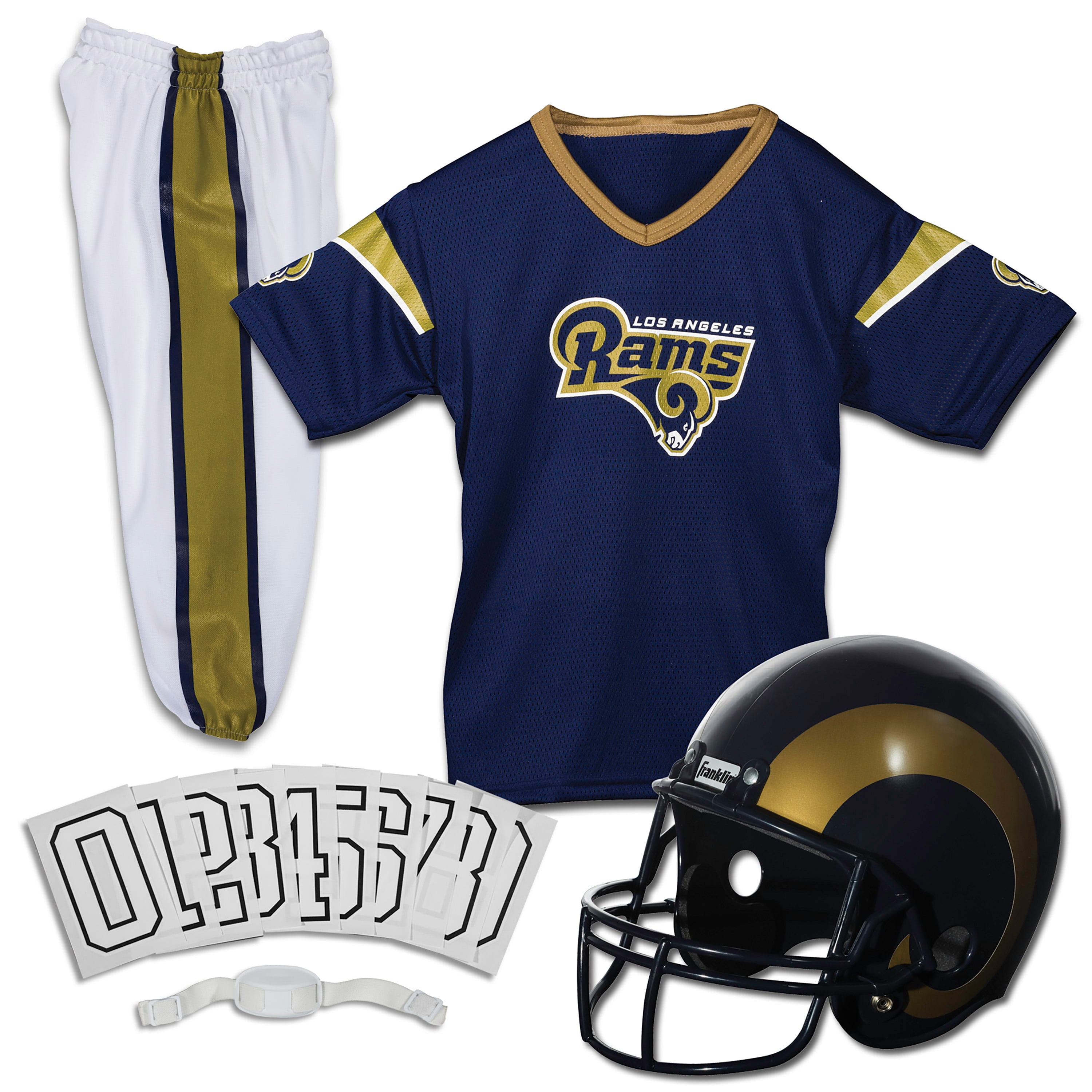 Franklin Sports NFL Los Angeles Rams Youth Licensed Deluxe Uniform Set, Medium