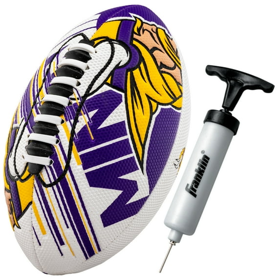 NFL Minnesota Vikings Football - Youth Mini Football - 8.5" Football- SPACELACE Easy Grip Texture- Perfect for Kids !