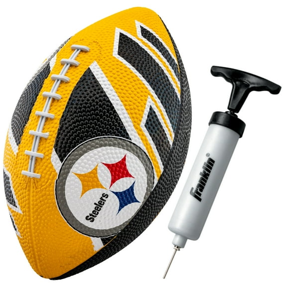 Franklin Sports NFL Pittsburgh Steelers Football - Youth Football - Mini 8.5" Rubber Football - Perfect for Kids - Team Logos and Colors!
