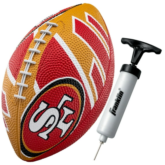 Franklin Sports NFL San Francisco 49ers Football - Youth Football -  Mini 8.5" Rubber Football - Perfect for Kids - Team Logos and Colors!