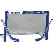 Franklin Sports NHL Toronto Maple Leafs Mini Hockey Set - Kids Indoor Knee Hockey Goal, Ball, + 2 Mini Hockey Stick Combo Set - Youth NHL Team Indoor Toy Knee Hockey Sets - NHL Official - Ages 3+