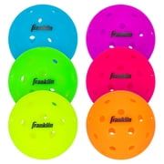 Franklin Sports Neon X-40 Outdoor Pickleballs - USA Pickleball USAPA Official Pickleball Balls - Regulation Size Outdoor Court Pickleballs - Official Pickleball of US Open - Vellum Neon - 6 Pack