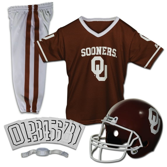 Franklin Sports Oklahoma Sooners Kids College Football Uniform Set - Youth NCAA Uniform Set - Includes Jersey, Helmet, Pants - Youth Medium