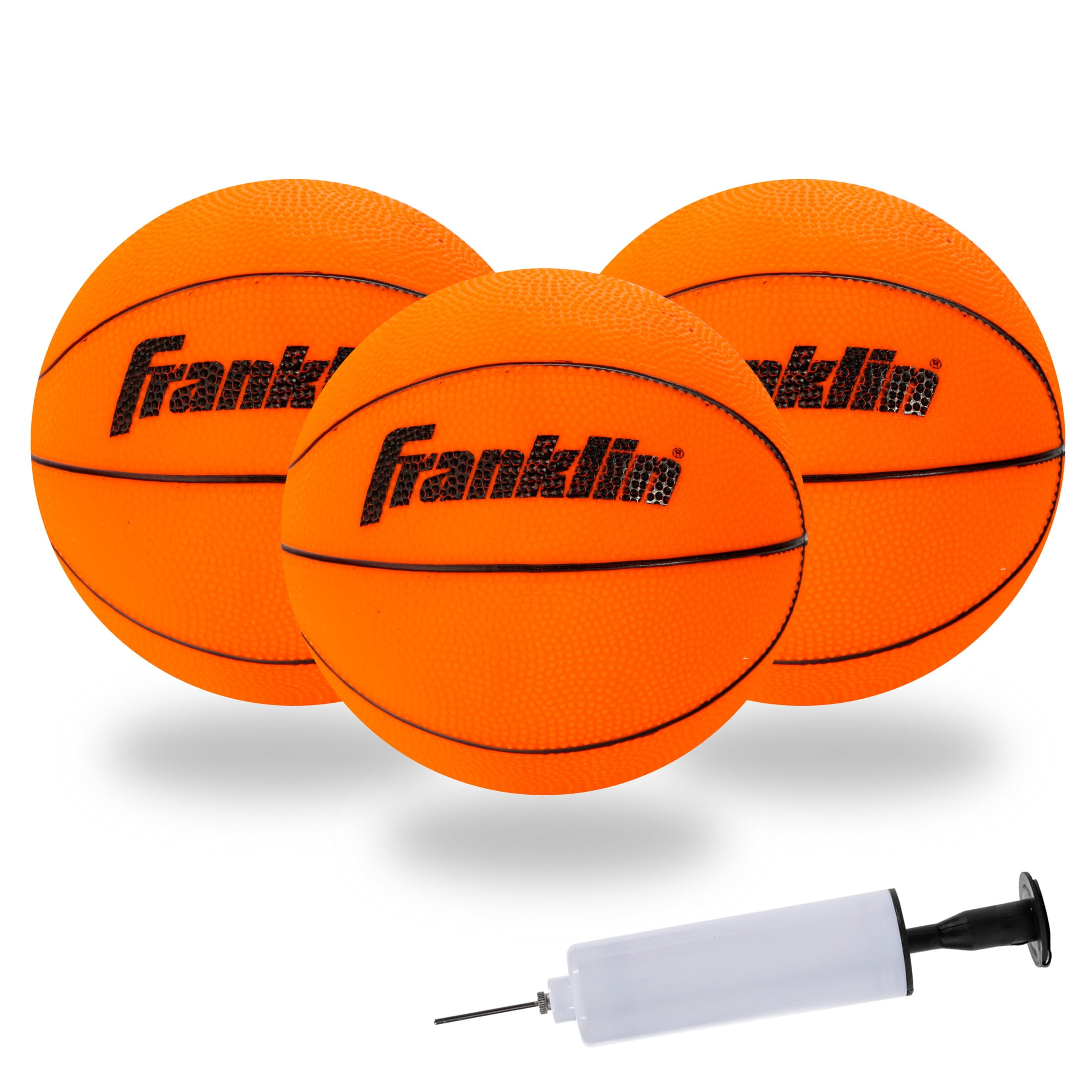 Franklin Sports Indoor Mini PVC Basketballs - 3 Pack - Slam Dunk Approved - Indoor Game Room Replacement Basketballs  - Pump Included