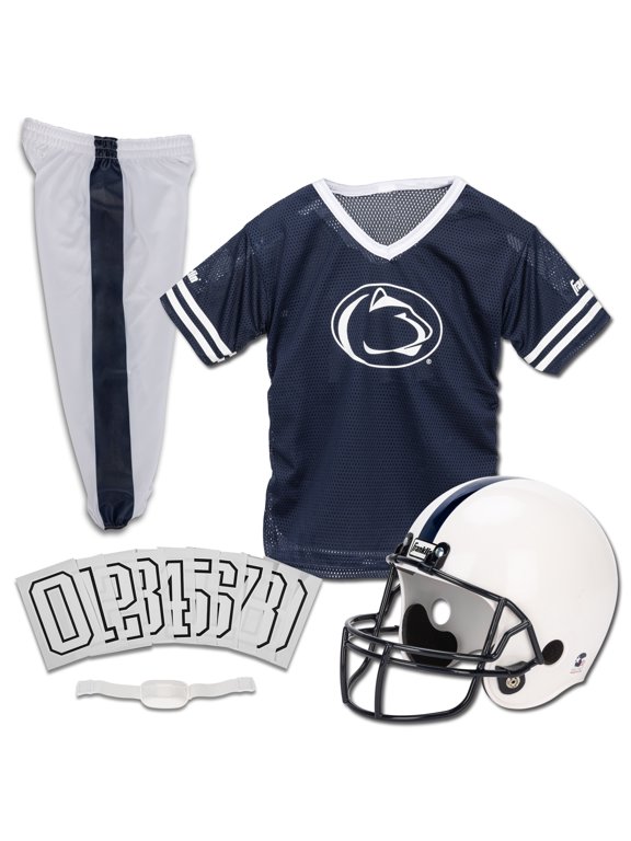Penn State Kids Football Uniform Set - NCAA Youth Football Costume for Boys + Girls - Set Includes Football Helmet, Jersey + Pants - Youth Medium