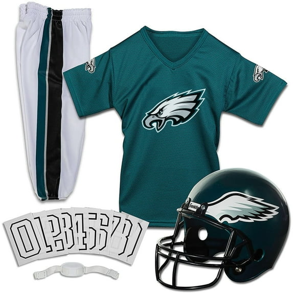 Franklin Sports Philadelphia Eagles Kids NFL Uniform Set - Youth NFL Team Jersey, Helmet, Pants + Apparel Costume - Official NFL Gear -Youth Large