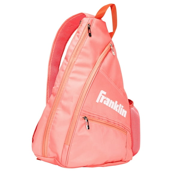 Franklin Sports Pickleball Bags - Pickleball Sling Bag Backpack for Gear + Equipment - Pickleball Bag for Men + Women - Holds Paddles, Pickleballs + Accessories - Coral