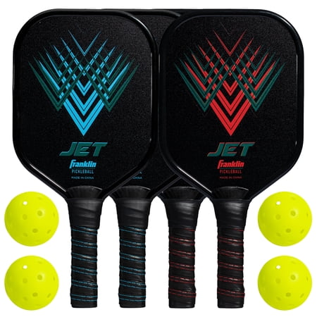 Franklin Sports Pickleball Paddle - Aluminum Pickleball Paddle 4 Player Paddle and Ball Set- USA Pickleball (USAPA) Approved