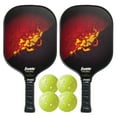 thumbnail image 1 of Franklin Sports Pickleball Paddles Pickle Ball Set with 2 Paddles + (4) X-40 Balls ,Yellow, 1 of 11