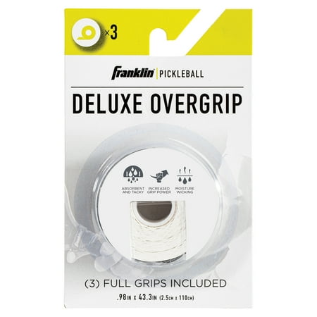 Franklin Sports Pickleball Paddle Overgrips - Handle Tape - White 3 Pack