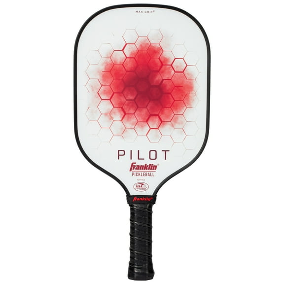Franklin Sports Pickleball Paddle - Pilot Polypropylene Core Pickleball Racket - Official USA Pickleball (USAPA) Approved Pickleball Paddle - Lightweight Pro Racket - Red - 10mm Thick Core
