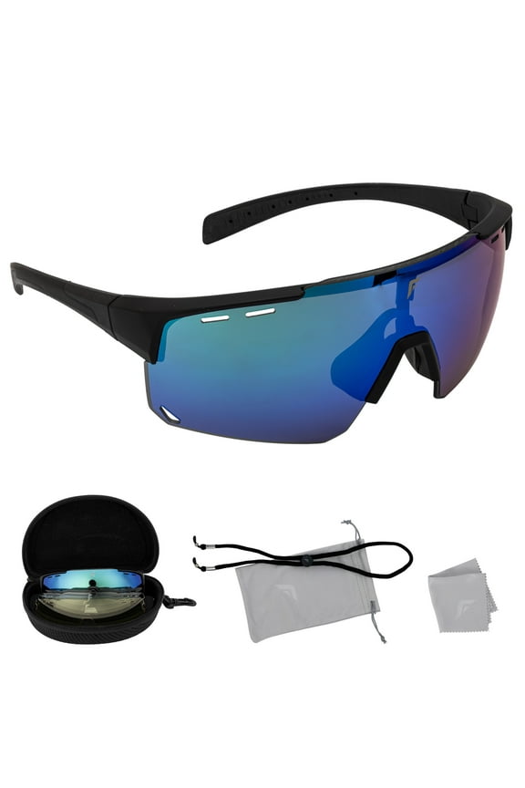Pickleball Sunglasses - Sport Glasses with (5) Lenses Included for Eye Protection - Pickleball Protective Eyewear Kit for Sun Glare + All Weather Conditions - Indoor + Outdoor Goggles