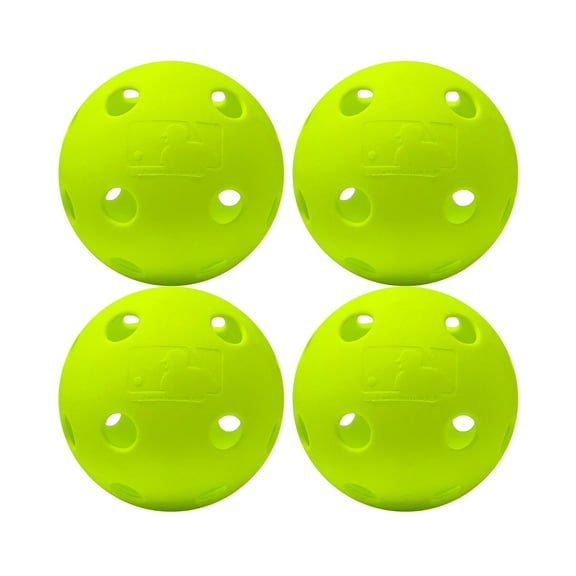 Franklin Sports Plastic Softballs - Indestruct-A-Ball Plastic Practice Softballs - Official Size 11" Training Softball for Batting Practice - Yellow - 4 Pk