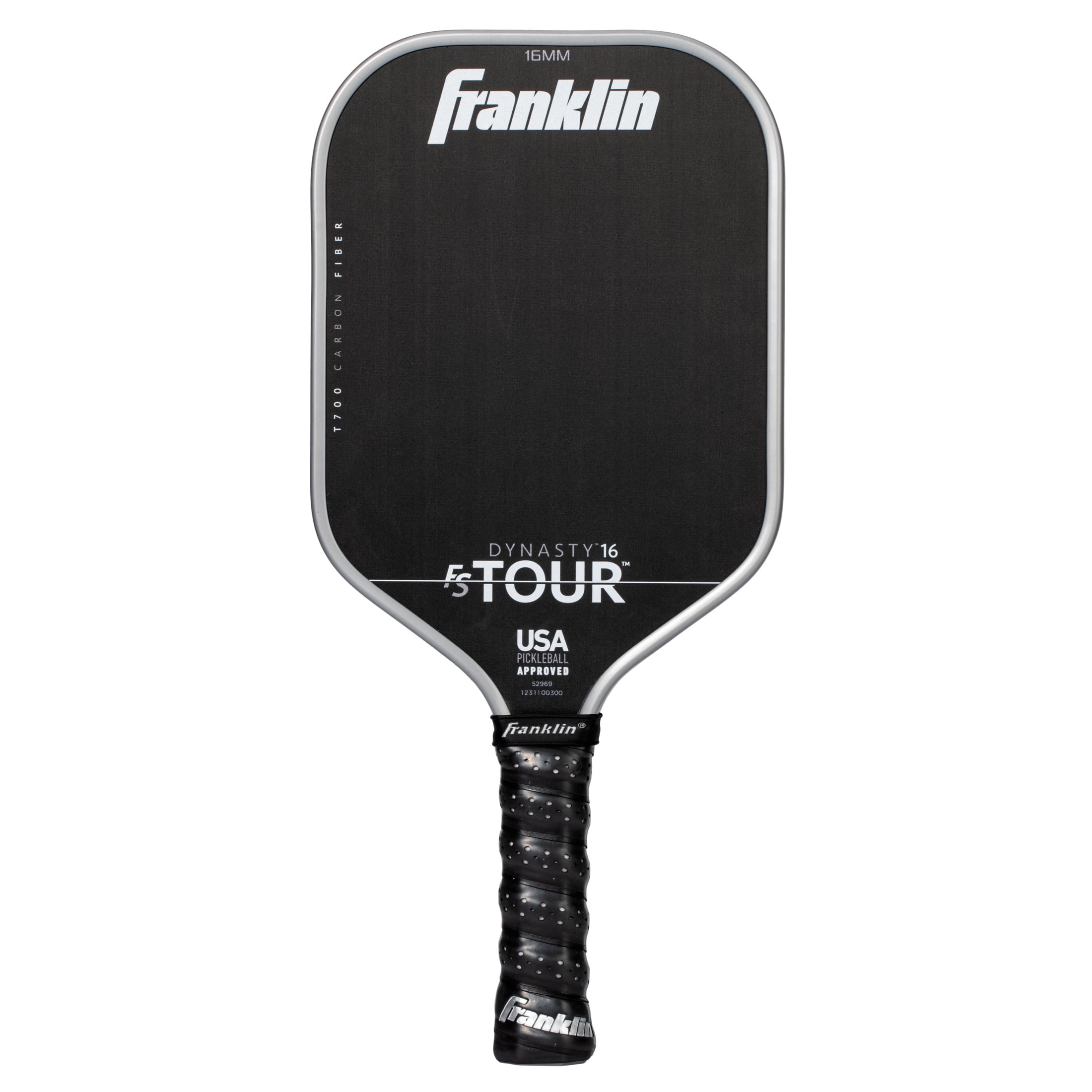 Franklin Sports Pro FS Tour Dynasty Series 16mm Carbon Fiber Pickleball Paddle, Gray