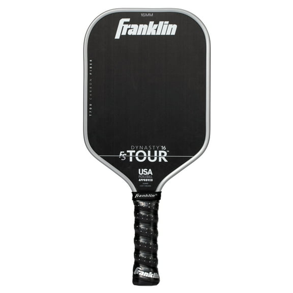 Franklin Sports Pro FS Tour Dynasty Series 16mm Carbon Fiber Pickleball Paddle, Gray